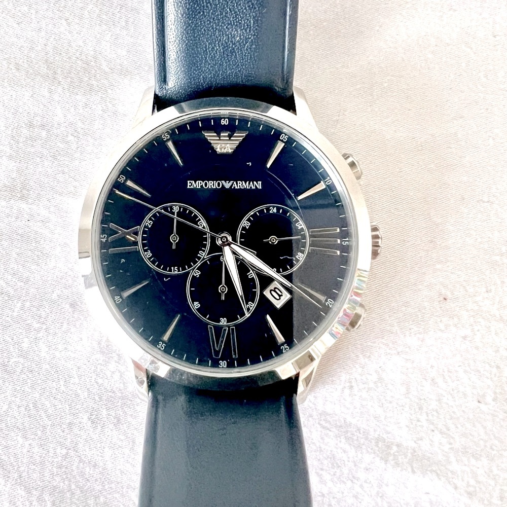 ARMANI men's watch blue leather💎